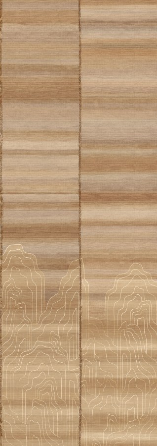 Vliesová obrazová tapeta na zeď, béžová, hnědá pruhy, DGTRA8012-300, Traces, Masureel - Masureel