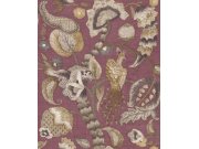 Vliesová tapeta na zeď, zelená, fialová, kvetoucí větvičky, ptáci, 5808p, Jaipur, Parato by Cristiana Masi