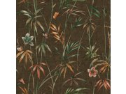 Vliesová tapeta na zeď, hnědá, zelená, látková textura, rostliny, Z81048, Philipp Plein 2, Zambaiti Parati