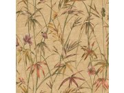 Vliesová tapeta na zeď, béžová, zelená, látková textura, rostliny, Z81044, Philipp Plein 2, Zambaiti Parati