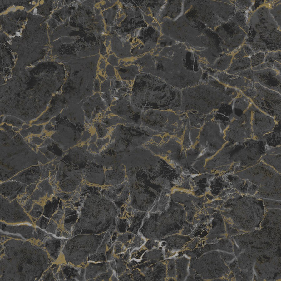 Vliesová tapeta na zeď, černá, zlatá, imitace luxusní štukové omítky, Z81002, Philipp Plein 2, Zambaiti Parati - Zambaiti Parati