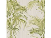 Vliesová tapeta na zeď, bílá, zelená, pruhy, listy, Z81019, Philipp Plein 2, Zambaiti Parati