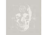 Vliesová obrazová tapeta na zeď, béžová, lebka, Z81077, 3x3m, Philipp Plein 2, Zambaiti Parati Tapety Yara - Zambaiti Parati