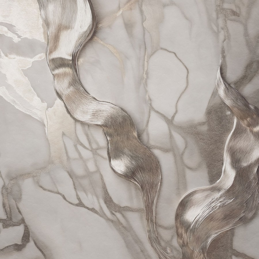 Vliesová obrazová tapeta na zeď, šedá, stříbrná, mramor, Z81072, 3x3m, Philipp Plein 2, Zambaiti Parati - Zambaiti Parati