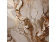 Vliesová obrazová tapeta na zeď, hnědá, béžová, mramor, nápis, Z81069, 3x3m, Philipp Plein 2, Zambaiti Parati