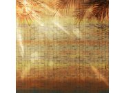 Vliesová obrazová tapeta na zeď, hnědá, žlutá, slunce, palmy, Z81073, 5x3m, Philipp Plein 2, Zambaiti Parati