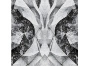 Vliesová obrazová tapeta na zeď, černá, šedá, mramor, tvary, Z81068, 3x3m, Philipp Plein 2, Zambaiti Parati