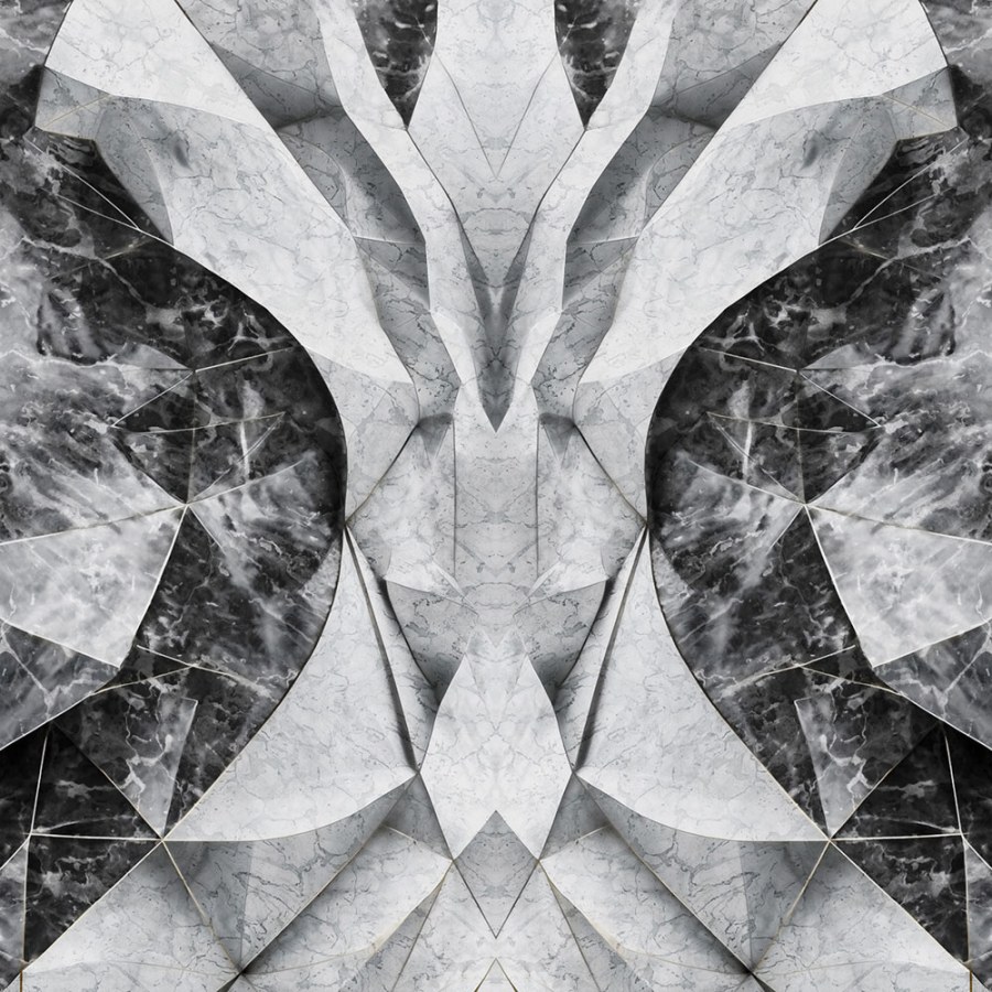 Vliesová obrazová tapeta na zeď, černá, šedá, mramor, tvary, Z81068, 3x3m, Philipp Plein 2, Zambaiti Parati - Zambaiti Parati