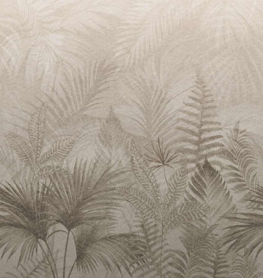 Vliesová obrazová tapeta na zeď, hnědá, béžová, kapradiny, TND29099, Terra Nova, Decoprint - Decoprint