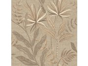 Vliesová tapeta na zeď, hnědá, béžová, imitace látky, listy, TN29081, Terra Nova, Decoprint