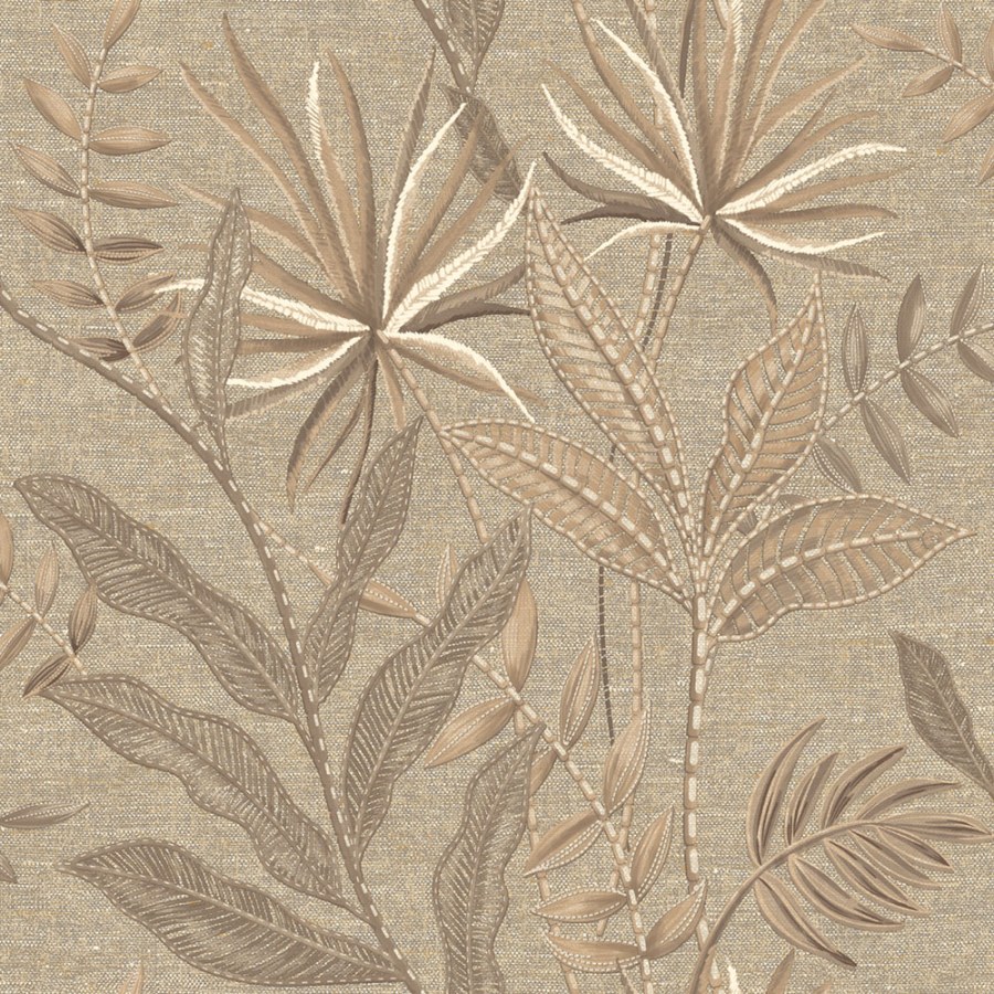 Tapety Yara - Decoprint - Vliesová tapeta na zeď, hnědá, béžová, imitace látky, listy, TN29081, Terra Nova, Decoprint Vliesová tapeta na zeď, hnědá, béžová, imitace látky, listy, TN29081, Terra Nova, Decoprint - Decoprint