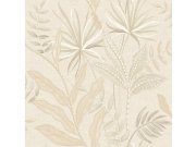 Vliesová tapeta na zeď, béžová, imitace látky, listy, TN29080, Terra Nova, Decoprint