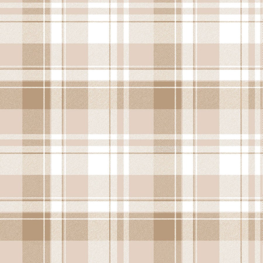 Vliesová tapeta na zeď, hnědá, béžová, imitace kárované látky, 4491, Momi, Parato by Cristiana Masi - Parato by Cristiana Masi