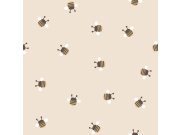 Dětská vliesová tapeta na zeď, béžová, hnědá, včelky, 4448, Momi, Parato by Cristiana Masi