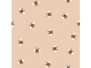 Dětská vliesová tapeta na zeď,růžová, zlatá, včelky, 4447, Momi, Parato by Cristiana Masi