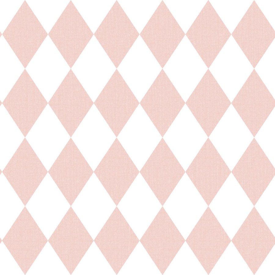 Vliesová tapeta na zeď, růžová, bílá, kosočtverce, 4445, Momi, Parato by Cristiana Masi - Parato by Cristiana Masi