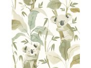 Dětská vliesová tapeta na zeď, zelená, zlatá, medvídci koala a rostliny, 4439, Momi, Parato by Cristiana Masi Tapety Yara - Parato by Cristiana Masi