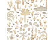 Dětská vliesová tapeta na zeď, zlatá, šedá, tropické rostliny, 4422, Momi, Parato by Cristiana Masi