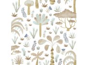 Dětská vliesová tapeta na zeď, modrá, šedá, tropické rostliny, 4421, Momi, Parato by Cristiana Masi