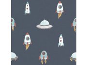 Tapety Yara Parato by Cristiana Masi - Dětská vliesová tapeta na zeď, modrá, červená, vesmírné lodě, 4425, Momi, Parato by Cristiana Masi Dětská vliesová tapeta na zeď, modrá, červená, vesmírné lodě, 4425, Momi, Parato by Cristiana Masi