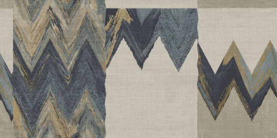 Geometrická vliesová tapeta na zeď, modrá, šedá, imitace látky, 6676, Metamorphosis, Parato by Cristiana Masi - Parato by Cristiana Masi