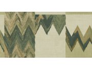 Geometrická vliesová tapeta na zeď, zelená, šedá, imitace látky, 6675, Metamorphosis, Parato by Cristiana Masi