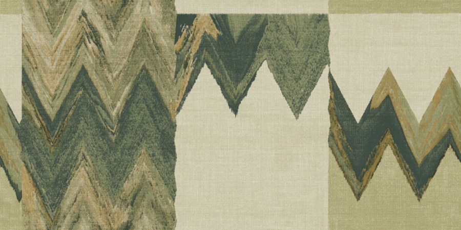 Geometrická vliesová tapeta na zeď, zelená, šedá, imitace látky, 6675, Metamorphosis, Parato by Cristiana Masi - Parato by Cristiana Masi