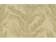 Luxusní vliesová tapeta na zeď, zelená, zlatá, listy, imitace stěrkové omítky, 6605, Metamorphosis, Parato by Cristiana Masi