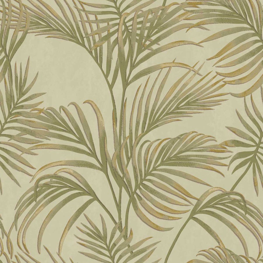Luxusní zelená vliesová tapeta s palmovými listy, 7735, Agora, Parato by Cristiana Masi - Parato by Cristiana Masi