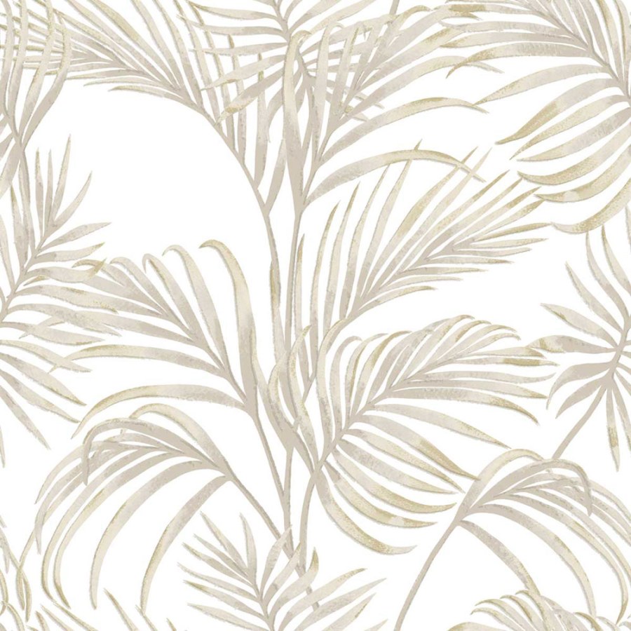 Luxusní bílá vliesová tapeta s palmovými listy, 7730, Agora, Parato by Cristiana Masi - Parato by Cristiana Masi