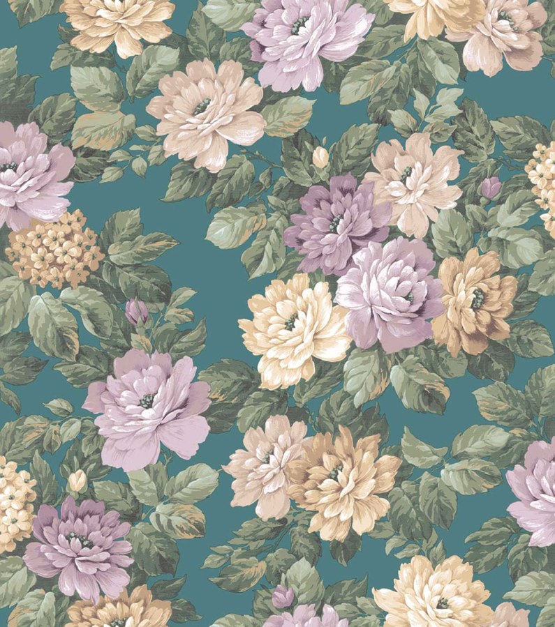 Květinová vliesová tapeta na zeď, zelená, fialová, 7719, Agora, Parato by Cristiana Masi - Parato by Cristiana Masi