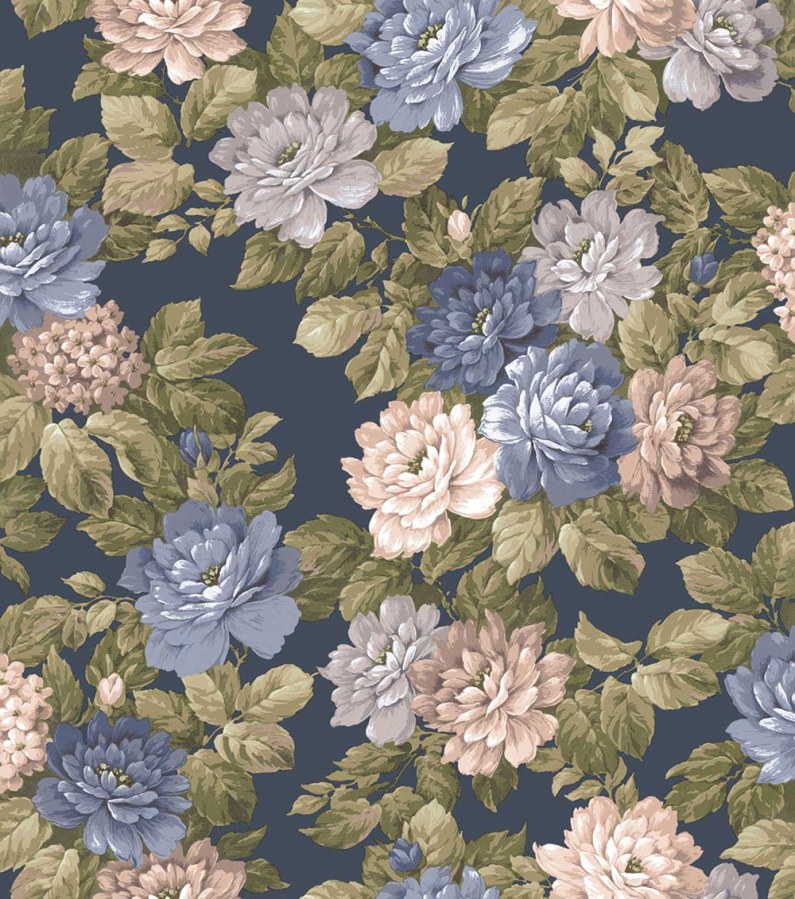 Květinová vliesová tapeta na zeď, modrá, fialová, 7717, Agora, Parato by Cristiana Masi - Parato by Cristiana Masi