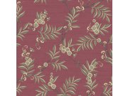 Vliesová tapeta na zeď, vínová, zelená, rozkvetlé větvičky, 7704, Agora, Parato by Cristiana Masi Tapety Yara - Parato by Cristiana Masi