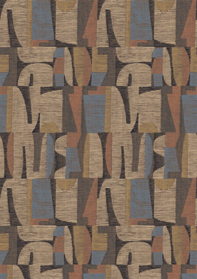 Geometrická vliesová obrazová tapeta na zeď, hnědá, červená, IMD28101, Imani, Decoprint