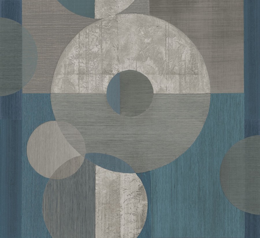 Geometrická vliesová obrazová tapeta na zeď, modrá, šedá, IMD28143, Imani, Decoprint - Decoprint