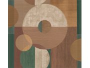 Geometrická vliesová obrazová tapeta na zeď, zelená, hnědá, IMD28141, Imani, Decoprint