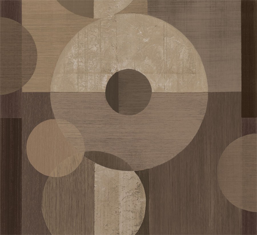 Geometrická vliesová obrazová tapeta na zeď, žlutá, hnědá, IMD28140, Imani, Decoprint - Decoprint