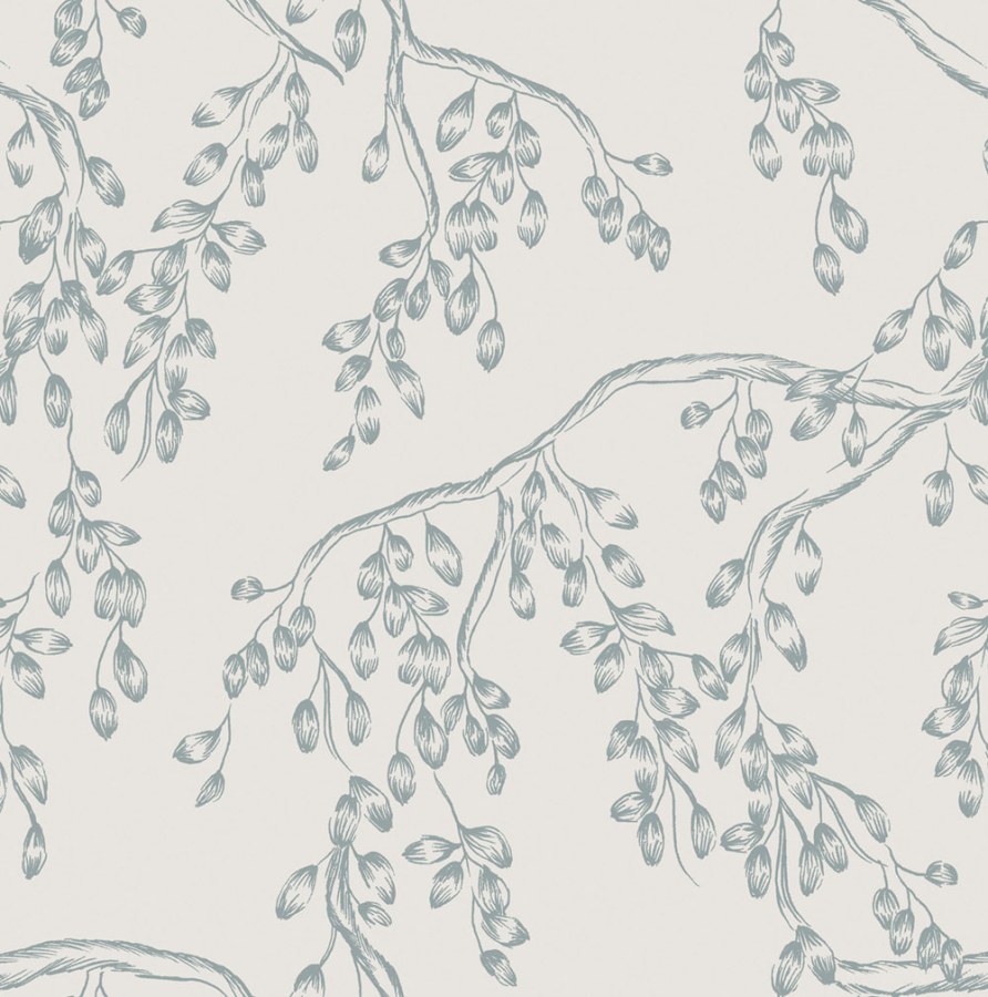 Vliesová tapeta na zeď, bílo-modrá, větvičky, 140334, Laura Ashley 4 - Laura Ashley