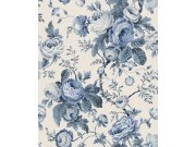 Vliesová tapeta na zeď, modrá, bílá, květinový vzor, 140324, Laura Ashley 4 Tapety Yara - Laura Ashley