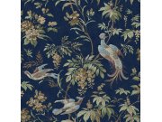 Vliesová tapeta na zeď, modrá, hnědá, květiny, ptáci, 140316, Laura Ashley 4