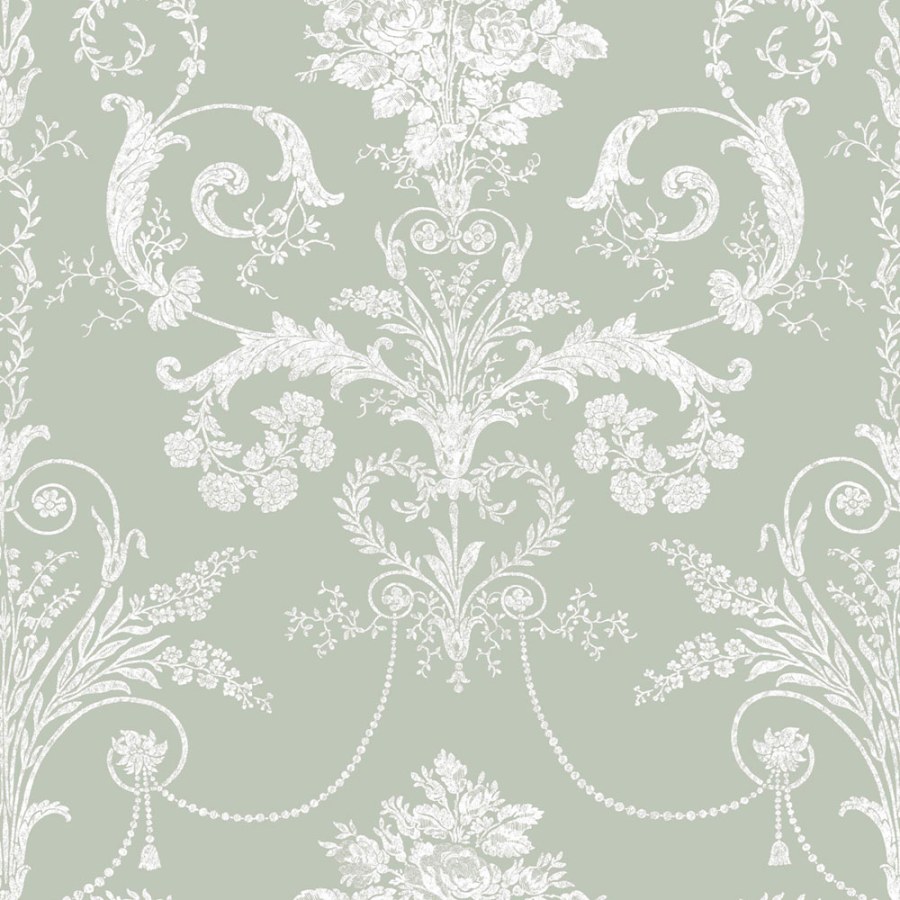Zámecká vliesová tapeta na zeď, zelená, bílá, 130114, Laura Ashley 4 - Laura Ashley