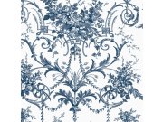 Zámecká vliesová tapeta na zeď, modro-bílá, květy, 122767, Laura Ashley 4