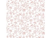 Vliesová tapeta na zeď, bílá, růžová, růže, ptáci, 130108, Laura Ashley 4