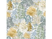 Vliesová tapeta na zeď, žlutá, zelená, motiv lesa, 130153, Laura Ashley 4