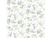 Vliesová tapeta na zeď, bílá, modrá, květinový vzor, 130102, Laura Ashley 4 Tapety Yara - Laura Ashley
