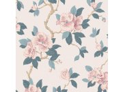 Květinová vliesová tapeta na zeď, růžová, modrá, 130096, Laura Ashley 4