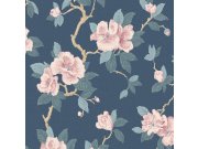 Květinová vliesová tapeta na zeď, modrá, růžová, 130095, Laura Ashley 4