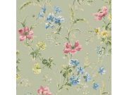 Vliesová tapeta na zeď, zelená, růžová, květy máku, 127405, Laura Ashley 4