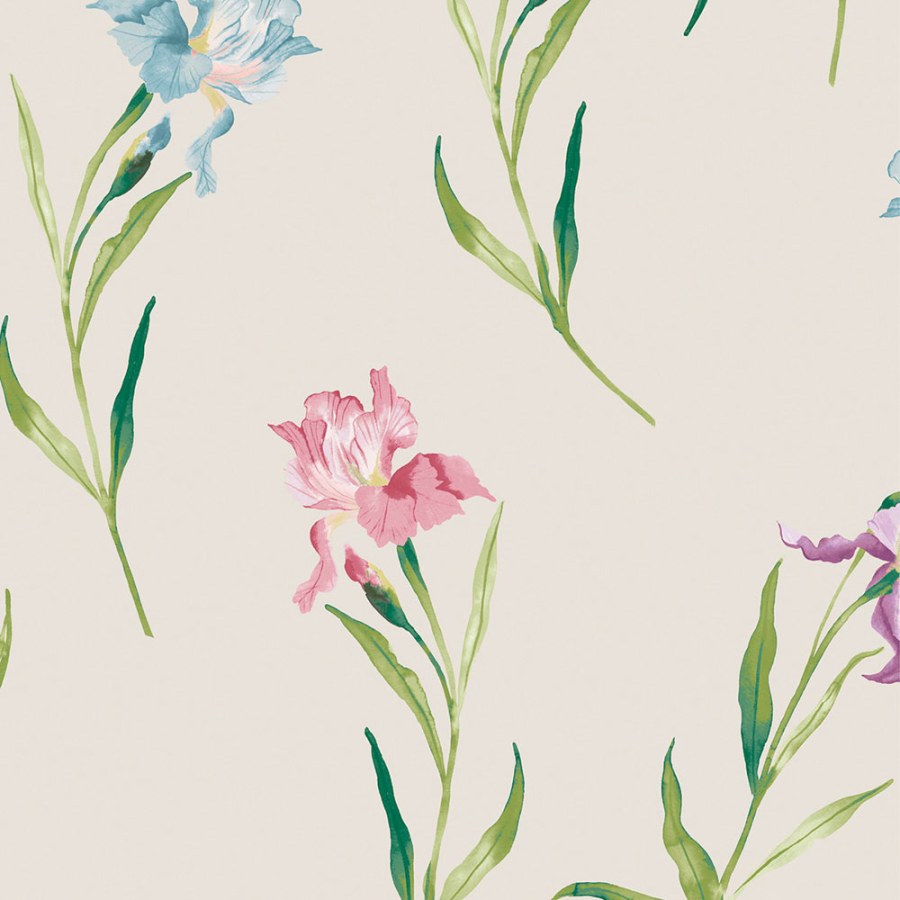 Vliesová tapeta na zeď, béžová, růžová, kosatce, 127400, Laura Ashley 4 - Laura Ashley