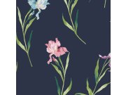 Vliesová tapeta na zeď, modrá, růžová, kosatce, 127399, Laura Ashley 4